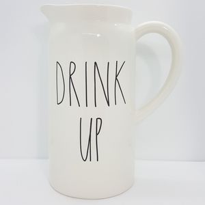 Rae Dunn Pitcher Drink up spell out!